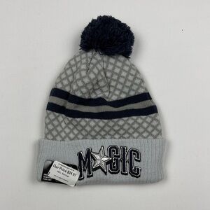 Magic Kids' Gray and Navy Patterned Beanie